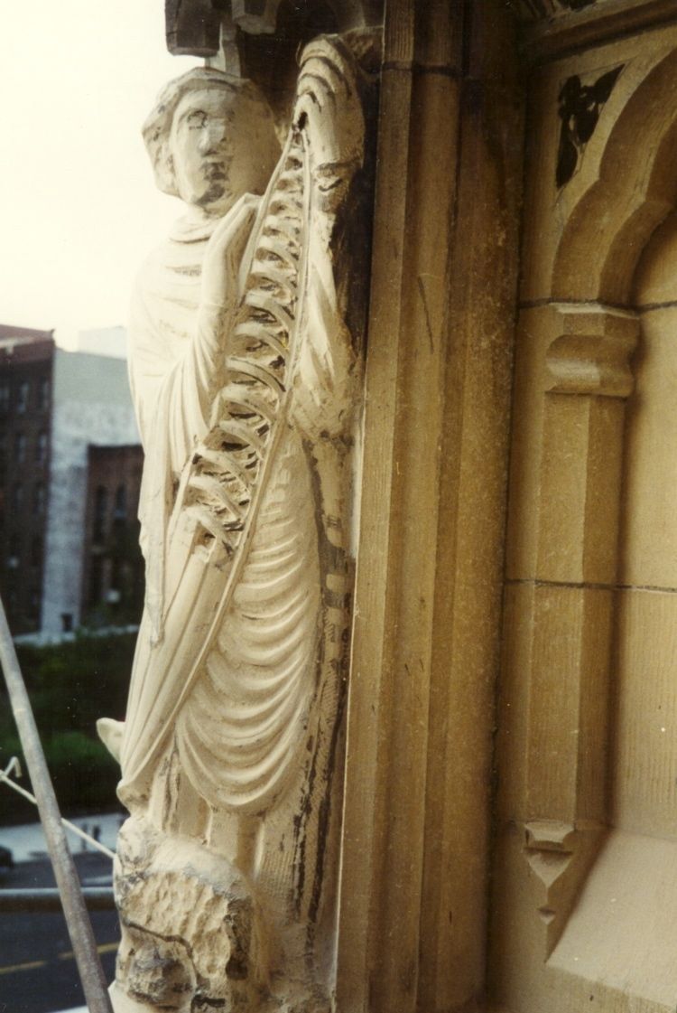 The figure of Noah, nearly complete, for the Portal of Paradise.